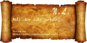Nádor László névjegykártya