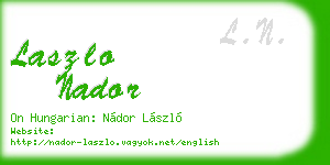 laszlo nador business card