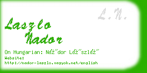 laszlo nador business card